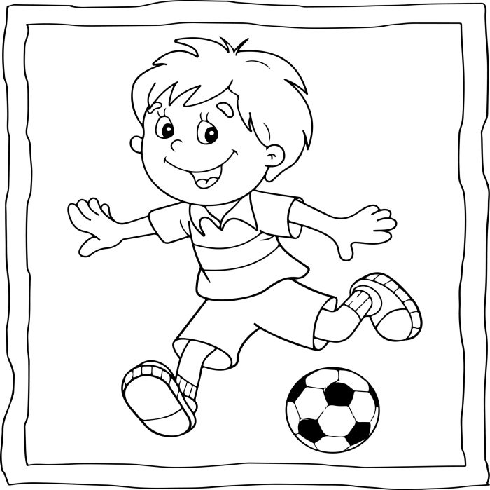 Coloring book football player