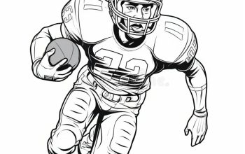 Coloring book football player