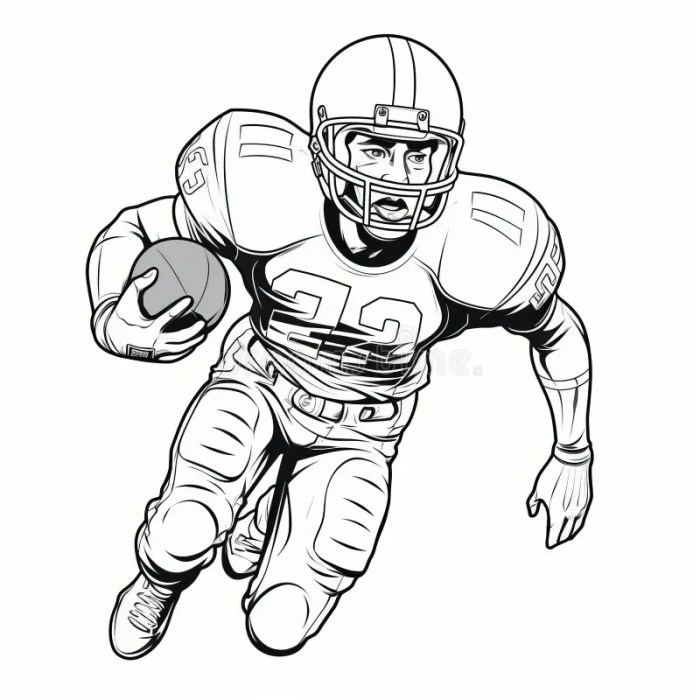 Coloring book football player