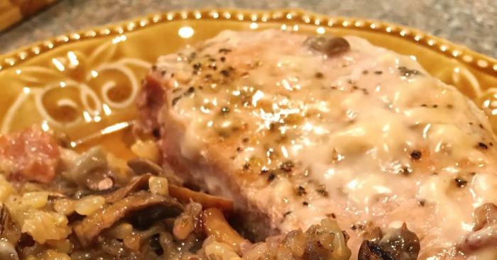 Pork chops rice and cream of mushroom soup recipe