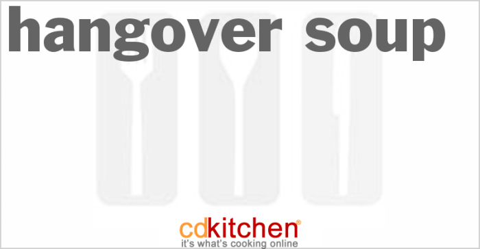 Recipe for hangover soup