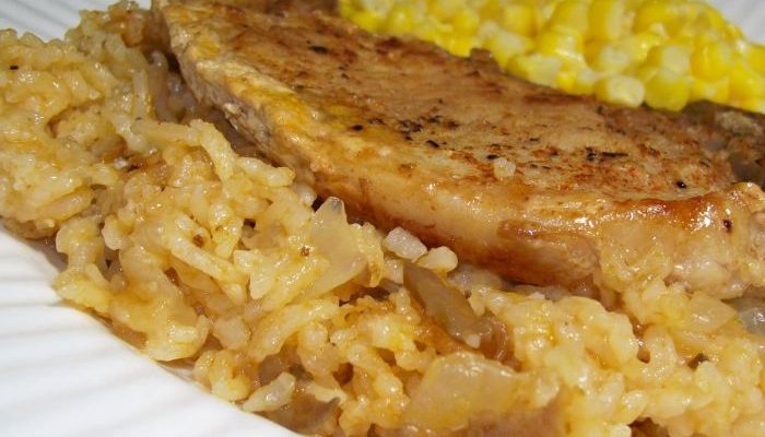 Pork Chops and Rice Recipe with Cream of Mushroom Soup